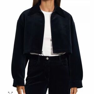 Theory Cropped Velvet A Line Jacket
